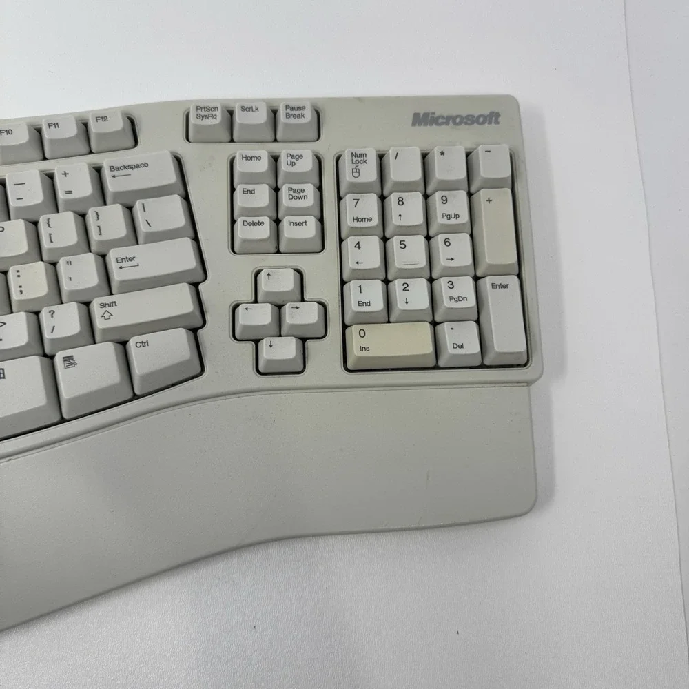 Microsoft KU-0045 X06-19331 Natural Elite Wired PS/2‎ White Ergonomic Keyboard